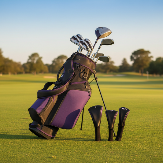 Golf Clubs Womens Golf Clubs 8 Pieces Golf Club Set with Head Cover Stand Bag Includes #1 Driver & #3 Fairway Wood & #4 Hybrid & #7#8#9#P Irons