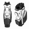 14-Way Golf Cart Bag, Quiet T-Lock Club Protection Organizer | 14 Full-Length T-Lock Dividers, 13 Storage Pockets, Insulated Cooler Bag, Waterproof Oxford Fabric, Customizable Patches
