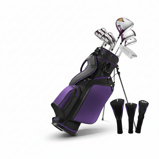 Golf Clubs Womens Golf Clubs 8 Pieces Golf Club Set with Head Cover Stand Bag Includes #1 Driver & #3 Fairway Wood & #4 Hybrid & #7#8#9#P Irons