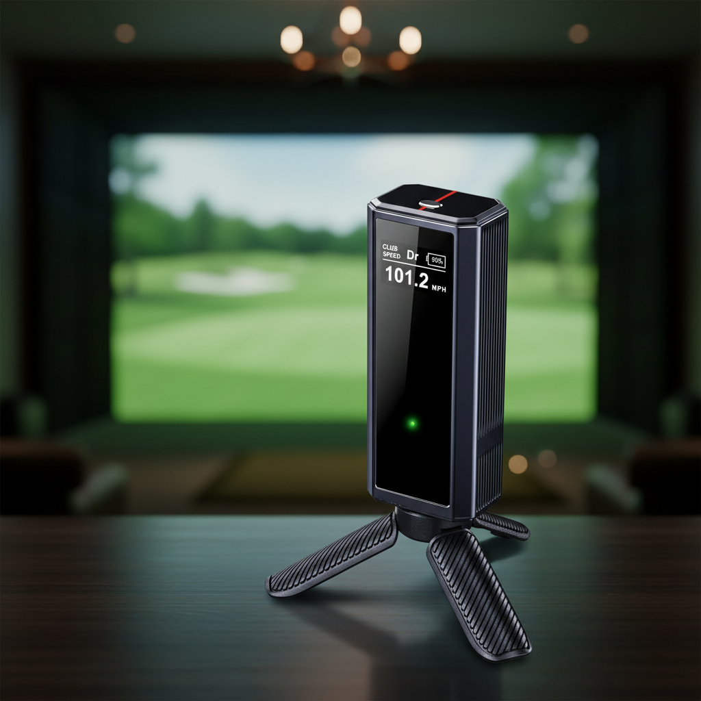 Portable Golf Launch Monitor Pro X1 Plus, Simulators for Home & Training, Mobile Launch Monitor for Golf Swing Analysis, Tracker & Swing Analyzer, Indoor Outdoor Use, up to 12 Hours Battery Life.
