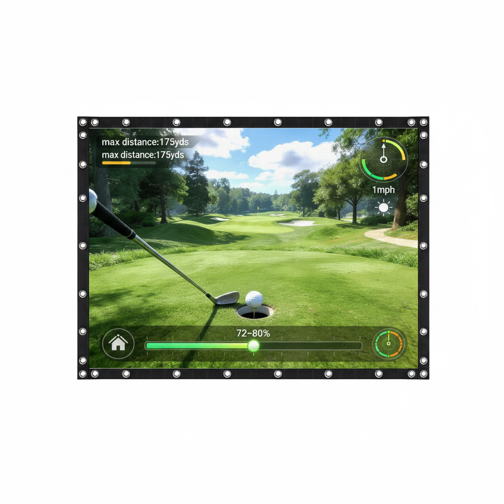 Golf Simulator Impact Screen, Triple Layer Projection Screen for Home, Launch Monitor Projector Screen for Golf Training, Indoor Golf Simulators, Washable Impact Screen (14'×9')