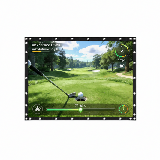 Golf Simulator Impact Screen, Triple Layer Projection Screen for Home, Launch Monitor Projector Screen for Golf Training, Indoor Golf Simulators, Washable Impact Screen (14'×9')