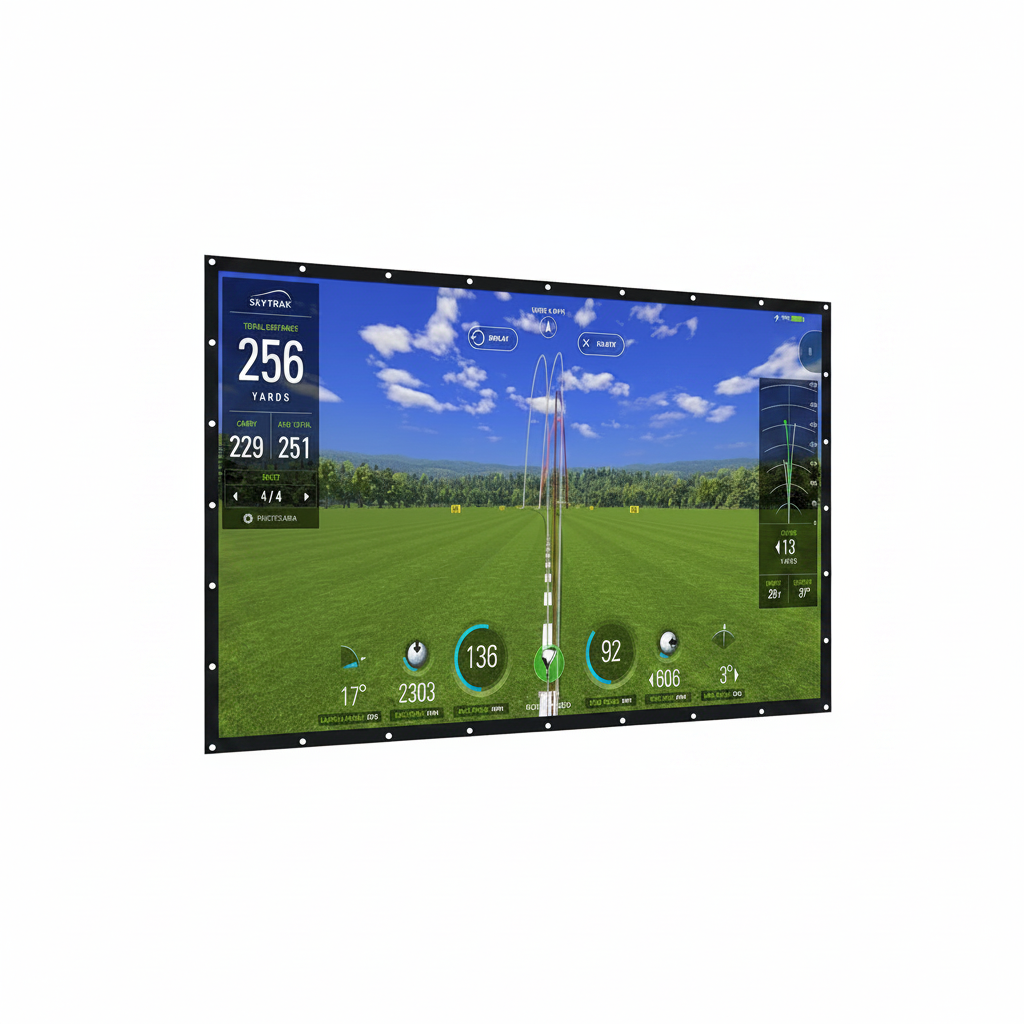 Golf Simulator Impact Screen, 4Mm 3D Mesh Golf Impact Screen with HD Visuals, Fireproof Golf Hitting Screen with Grommets for Garage/Home/Indoor