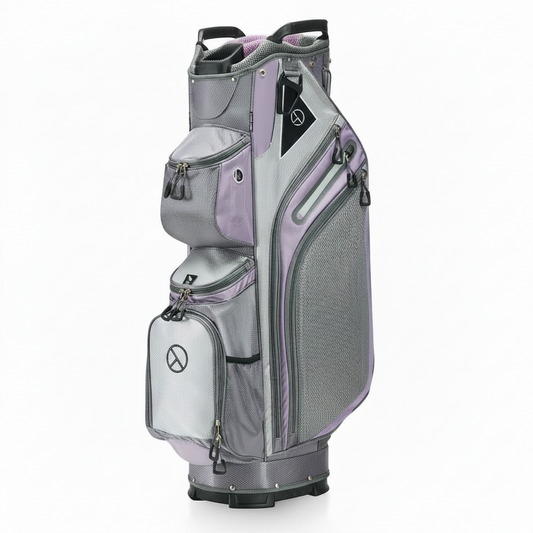 Max Lightweight Golf Cart Bag with Dual Handles and 14 Way Individual Full Length Dividers, Golf Club Bag with 11 Pockets, Large Putter Well, Double Strap Cooler for Men & Women